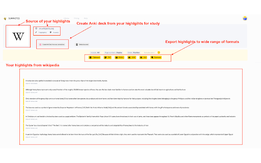 honeybee :: Highlight text on any website and save it to your SumNotes account.