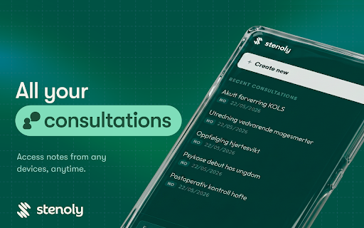 Stenoly :: Your digital assistant for medical documentation. Streamline your workflow with AI-generated notes.