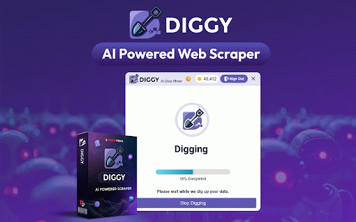 Diggy Miner AI Scraper :: Powerful AI powered web scraping tool that extracts data from any website.