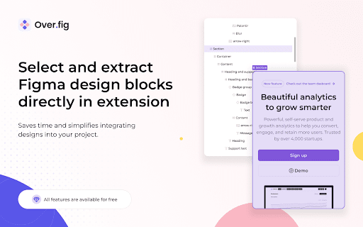 Over.fig – Compare design to website in real time :: Bridge the gap between design and code. Convert your Figma into a pixel-perfect semi-transparent overlay directly on your web page.