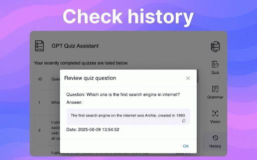 GPT Quiz Assistant :: AI-powered tool for solving quizzes, improving grammar, and extracting & explaining text/images via a side panel.