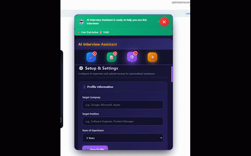AI Interview Practice Assistant :: AI-powered interview practice tool. Get personalized response suggestions during mock interviews on Zoom, Teams, and Meet.