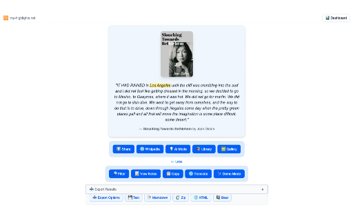 Kindle Highlights Exporter :: Export your Kindle highlights and watch them come alive in Kindle Highlights Viewer — free.