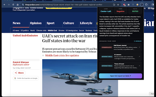 Veris — Bias & Fact Analysis :: Analyze the news article in the current tab for political lean, tone, and factual accuracy.