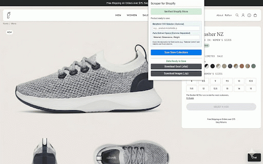 Scraper for Shopify :: Extract Shopify product data to Excel — metafields, barcodes, bulk images. Free trial included. Upgrade at scraperforshopify.com.