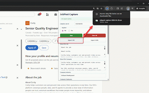 JobPost Capture :: Manually capture and save job post data for career and market research.