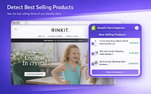 Shopify Store Inspector – Theme, App & Pixel Detector :: Reveal any Shopify store's theme, installed apps, tracking pixels & best-selling products in one click. Free forever.