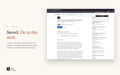 Job-CoPilot :: Save LinkedIn, Indeed, and Glassdoor jobs to your Job-CoPilot board in one click.