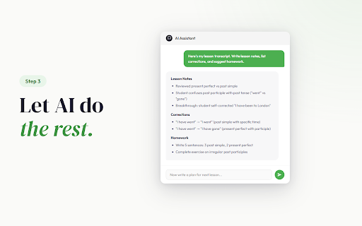 Lesson Transcriber :: Record and transcribe online lessons. Captures both sides of any browser-based call and transcribes with AI.