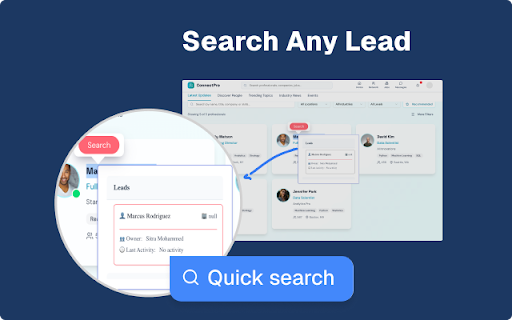 Zoho CRM Lead Integration - by Cloudshowplace :: A Zoho CRM Extension. Higlight any text on any website and search it for leads, contacts, accounts or deals instantly within your…