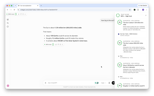 Fact It :: Real-time fact-checking for any AI you chat with.