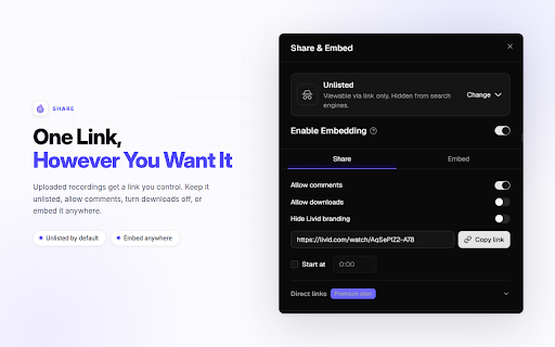 Livid Recorder :: Record your screen, a window or a tab with your camera and microphone, download locally or upload to Livid.