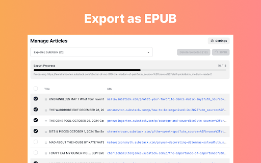 Blog to EPUB :: Export blog articles to EPUB files