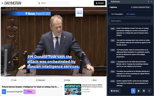 SubExtractor :: Real-time AI transcription and subtitle extraction for video content