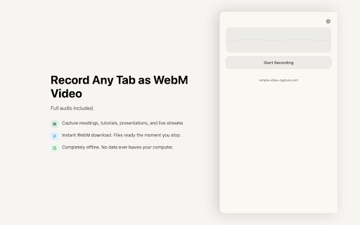 Simple Video Capture :: Record your browser tab as a video file.
