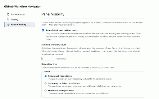 GitHub Workflow Navigator :: Hierarchical, searchable view of GitHub Actions workflows for monorepos.