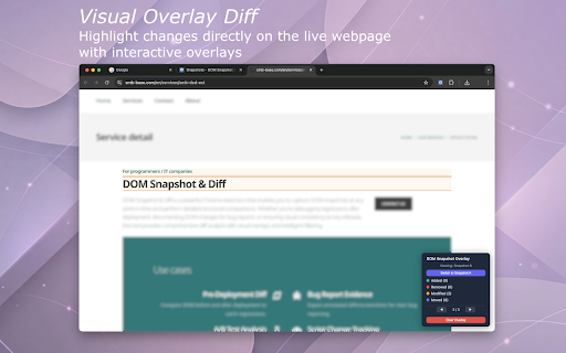 DOM Snapshot & Diff :: Capture, compare, and manage DOM snapshots with encrypted storage