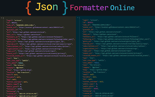 Json Formatter Online :: Handy Json Formatter Online for Chrome. Use a json viewer and json formatter for quick data formatting and viewing!