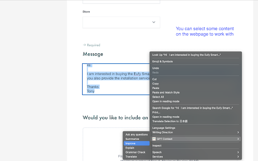 GPT Context - Use ChatGPT To Chat With Any Webpages :: GPT Context – A ChatGPT Chrome Extension
