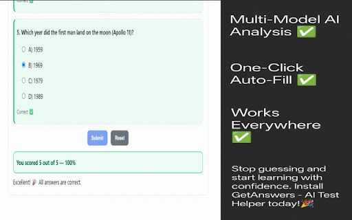 GetAnswers - AI Test Helper :: Gets answers for MCQs by querying multiple AI models.