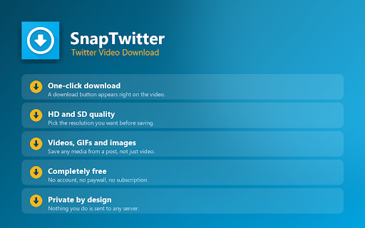 SnapTwitter: Twitter Video Download :: SnapTwitter: Download Twitter videos with a simple click. Free, fast and easy to use.
