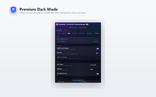 ProxyMaster Free proxies for sites and tabs :: Route proxies at the website level and individual tabs. Per-site rules, per-tab proxying, profiles, WebRTC protection.