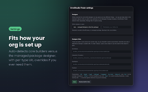 OmniStudio Finder :: Find OmniScripts, Integration Procedures, DataRaptors and FlexCards in your Salesforce org. See every version, open the right one.