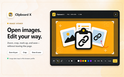Clipboard X (Auto Save Clipboard History) :: Keep recent text, links, and images you copy in Chrome, stored locally on this device.
