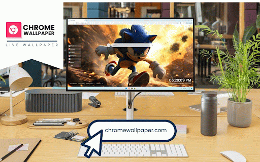 Sonic Explosion Live Wallpaper :: Sonic the Hedgehog races through an explosive scene with golden flames and debris, showcasing dynamic movement and detail.