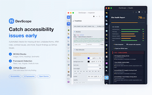 DevScope – Developer Tools :: Advanced developer tools for analyzing, inspecting, and debugging web pages directly in your browser.