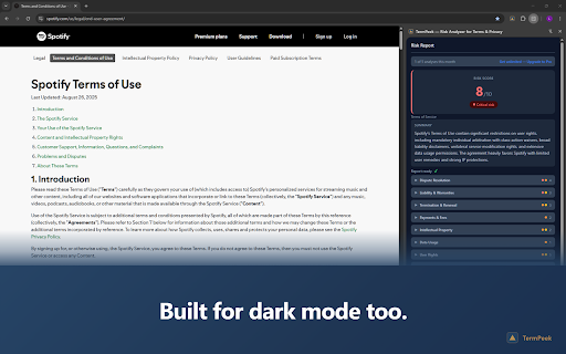 TermPeek — Risk Analyzer for Terms & Privacy :: Risk scores for any Terms of Service, privacy policy, or contract — explained in seconds, before you click Accept.