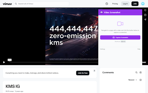 Video Screenshot Online :: Capture high-quality screenshots from any video playing in your browser. Works on YouTube, Netflix, and all HTML5 videos.