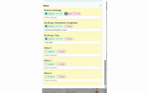 Pet Treatment Checklist :: Vet med treatment checklist with notes, timestamps, and per-patient sessions.