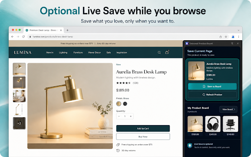 Universal Product Board :: Save and organize products from shopping pages into one local board