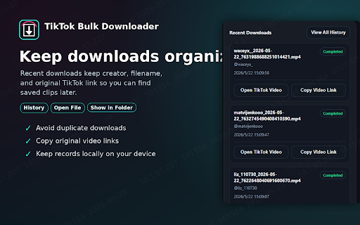 TikTok Video Downloader Pro :: Bulk download TikTok videos. Sort by views, likes & engagement. Filter, queue management & batch export for creators & marketers.