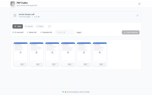 PDF Cutter - Split, Merge & Reorder Pages :: Free PDF tool to split, merge, reorder & extract pages. Works offline - no upload, no signup. All processing done locally.