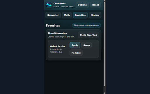 Unit Converter :: Universal unit converter + math tools with favorites, history, and offline support.