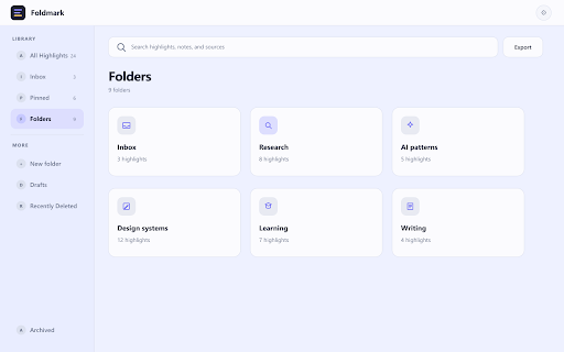 Foldmark: Save Highlights & Notes :: The fastest private way to save, annotate, and rediscover useful text from the web and AI chats.
