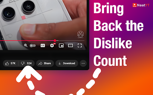 NeatYT – Clean UI & Comment Search for YouTube :: NeatYT hides clutter, adds an inline comment search bar, and brings back YouTube dislike counts
