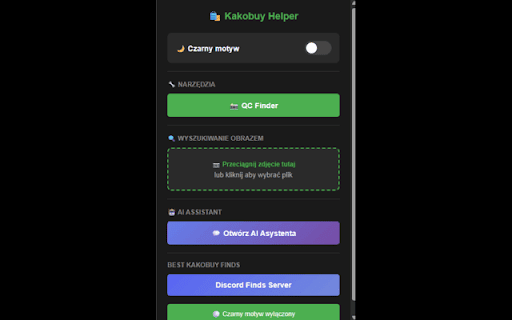 KakobuyHelper :: Wtyczka do Kakobuy z dark mode i opcjonalnym kodem polecającym (7xh68) przy rejestracji.