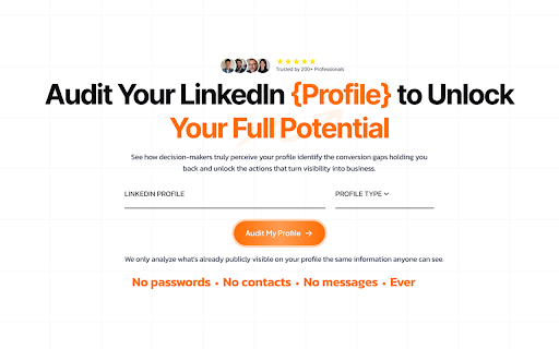 ElevatrX LinkedIn Profile Scanner :: Instantly analyze any LinkedIn profile and generate an AI-powered profile score and improvement checklist in your browser.