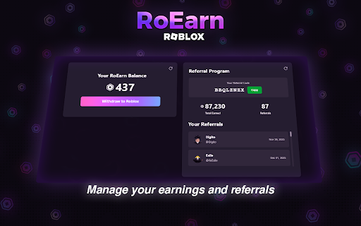 RoEarn: Cashback on Roblox Purchases :: Earn Robux cashback on every single purchase on Roblox!