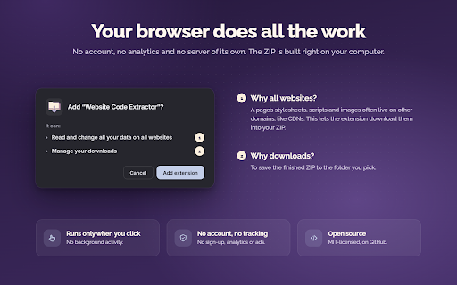 Website Code Extractor :: Extract a website's HTML, CSS, JS, and images, then download everything as a ZIP file.