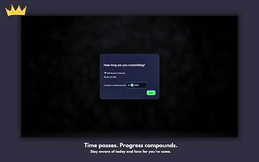 NoZeroDays :: A minimalist new tab that helps you stay consistent and avoid zero days.