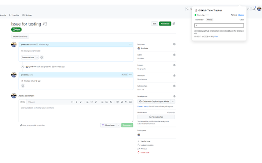GitHub Time Tracker :: Track time spent on GitHub issues