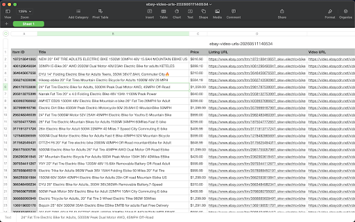 eBay Video Downloader - Search Results Video Finder :: Find eBay listings with videos from search results and download videos in bulk.