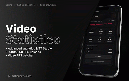 Editing Enhancer - Editing News :: Tools for short-form video creators — enhanced stats, video processing & more. Some advanced features require a subscription.