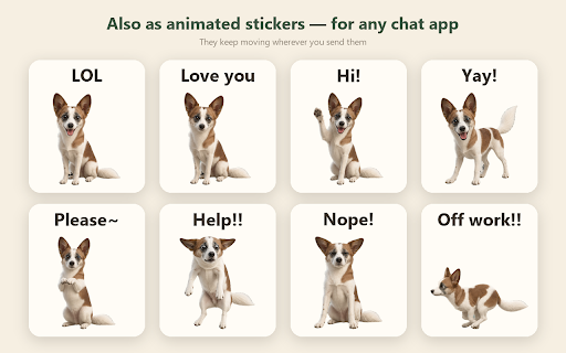 DeskPet — Always with you :: A tiny desk friend that lives in your active tab. It looks for you when you're away and nudges you to leave work on time.