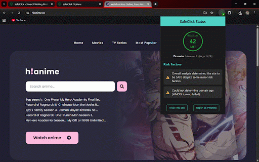 SafeClick - Fake Website Detector :: Detects phishing and suspicious websites using ML backend.