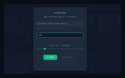 DopaCure: Website Blocker :: Block distracting websites with math challenges. Boost your focus, beat procrastination, and stay productive.